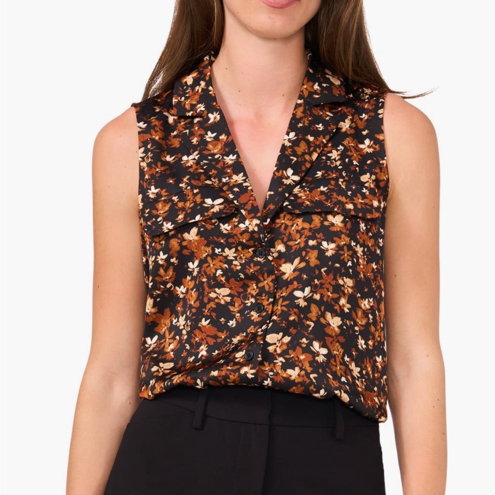 Halogen Floral Print Sleeveless Top